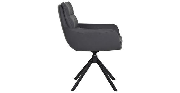 ARMLEHNSTUHL in Stahl Echtleder pigmentiert - Schwarz, Design, Leder/Metall (62.5 cm/89/66.5 cmcm) - Dieter Knoll