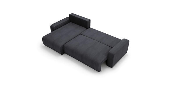 ECKSOFA in Cord Graphitfarben  - Schwarz/Graphitfarben, MODERN, Kunststoff/Textil (150/245cm) - Carryhome