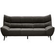 3-SITZER-SOFA Mikrofaser Dunkelgrau  - Dunkelgrau/Schwarz, Design, Textil/Metall (224/106/101cm) - Xora