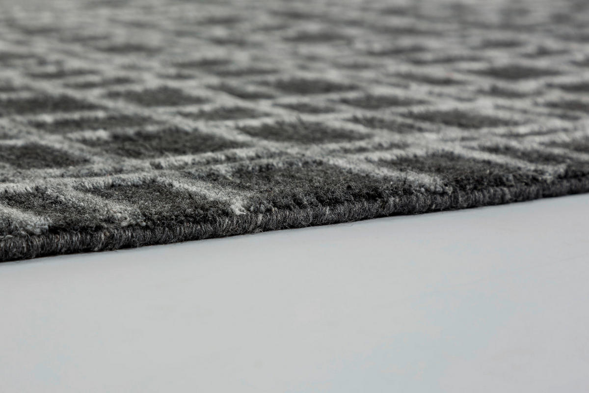 HANDWEBTEPPICH 140/200 cm Cosetta Anthrazit, Hellgrau  - Anthrazit/Hellgrau, KONVENTIONELL, Textil (140/200cm) - Schöner Wohnen