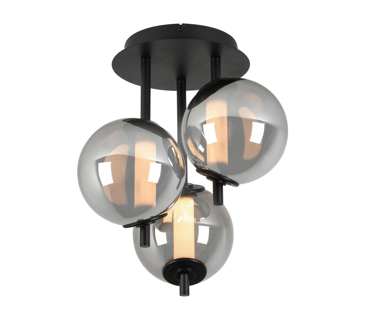 STROPNÍ LED SVÍTIDLO, 45/49 cm  - černá/barvy chromu, Design, kov/plast (45/49cm) - Dieter Knoll