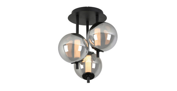 LED-DECKENLEUCHTE 45/49 cm - Chromfarben/Schwarz, Design, Glas/Kunststoff (45/49cm) - Dieter Knoll
