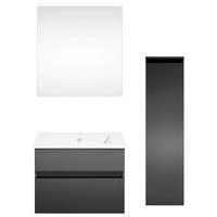 BADEZIMMER 92,2 cm  - Weiss/Dunkelgrau, Konventionell, Holzwerkstoff (92,2cm) - Puris