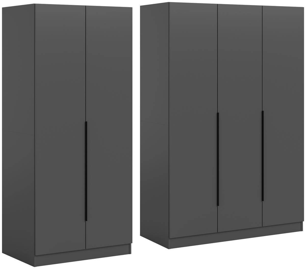 DREHTÜRENSCHRANK  in Anthrazit  - Anthrazit/Schwarz, MODERN, Holzwerkstoff/Kunststoff (200/181/52cm) - MID.YOU