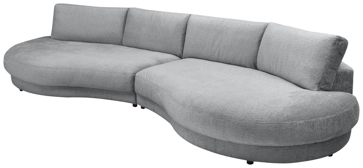 BIGSOFA Chenille Grau  - Schwarz/Grau, Design, Kunststoff/Textil (410/86/166cm) - Pure Home Lifestyle