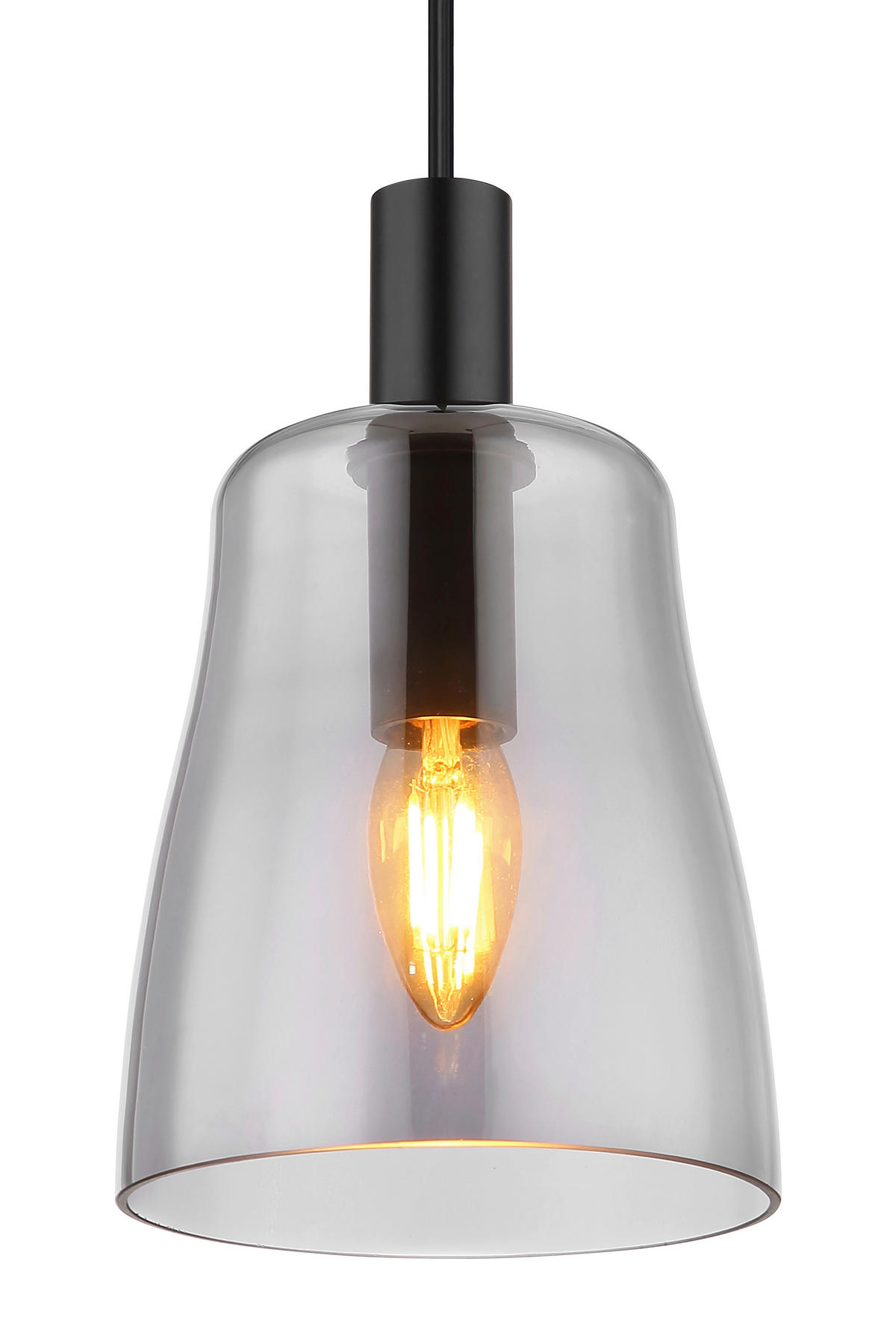 HÄNGELEUCHTE 14,5/120 cm    - Schwarz, Design, Glas/Metall (14,5/120cm) - Globo