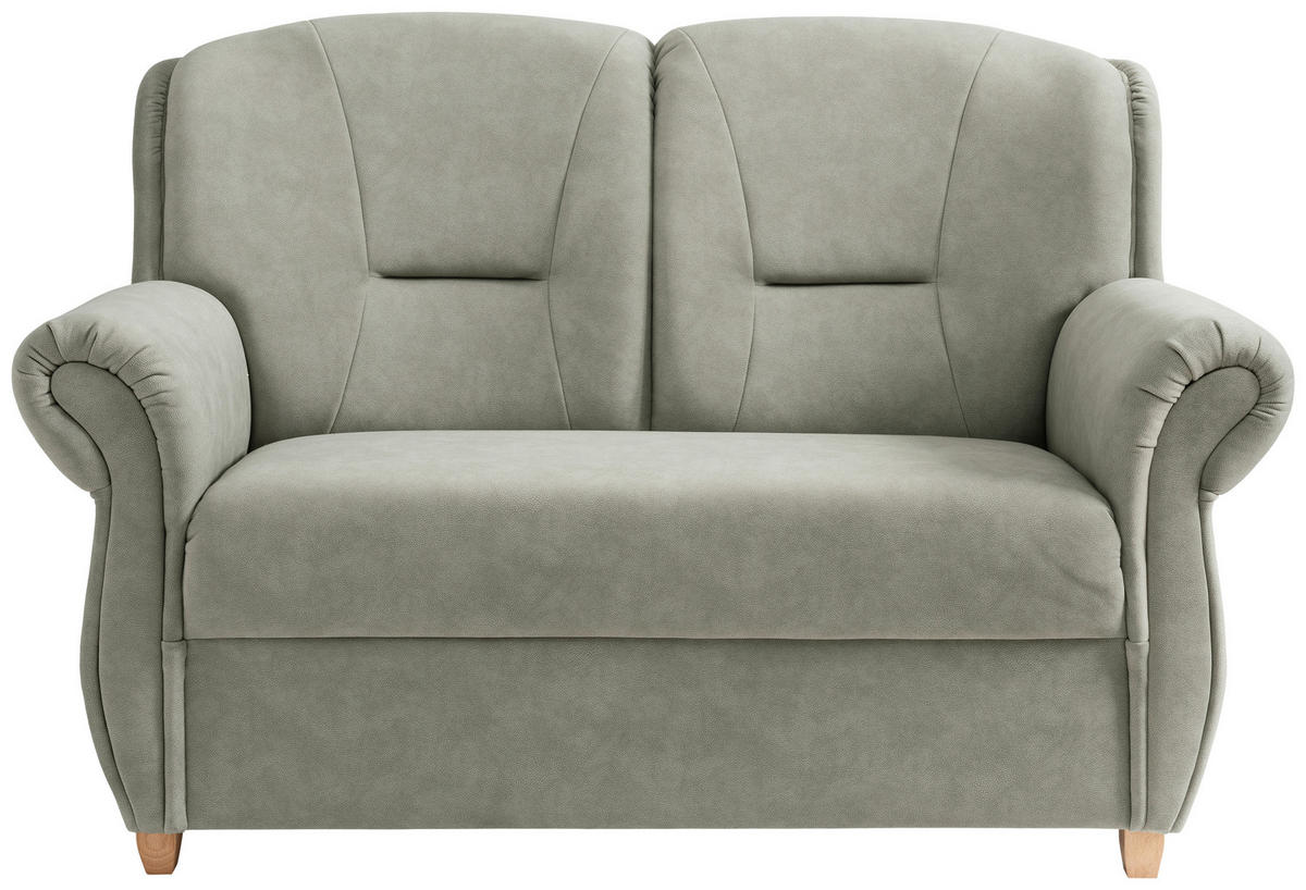 2-SITZER-SOFA Mikrofaser Grün  - Wildeiche/Grün, Konventionell, Holz/Textil (152/100/88cm) - Livetastic