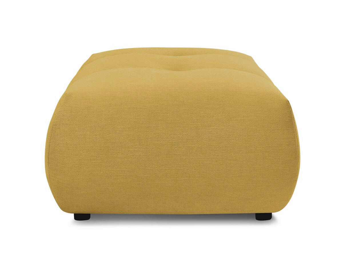 HOCKER FUJI  Leinenoptik Gelb  - Gelb/Schwarz, MODERN, Kunststoff/Textil (112/44/80cm)