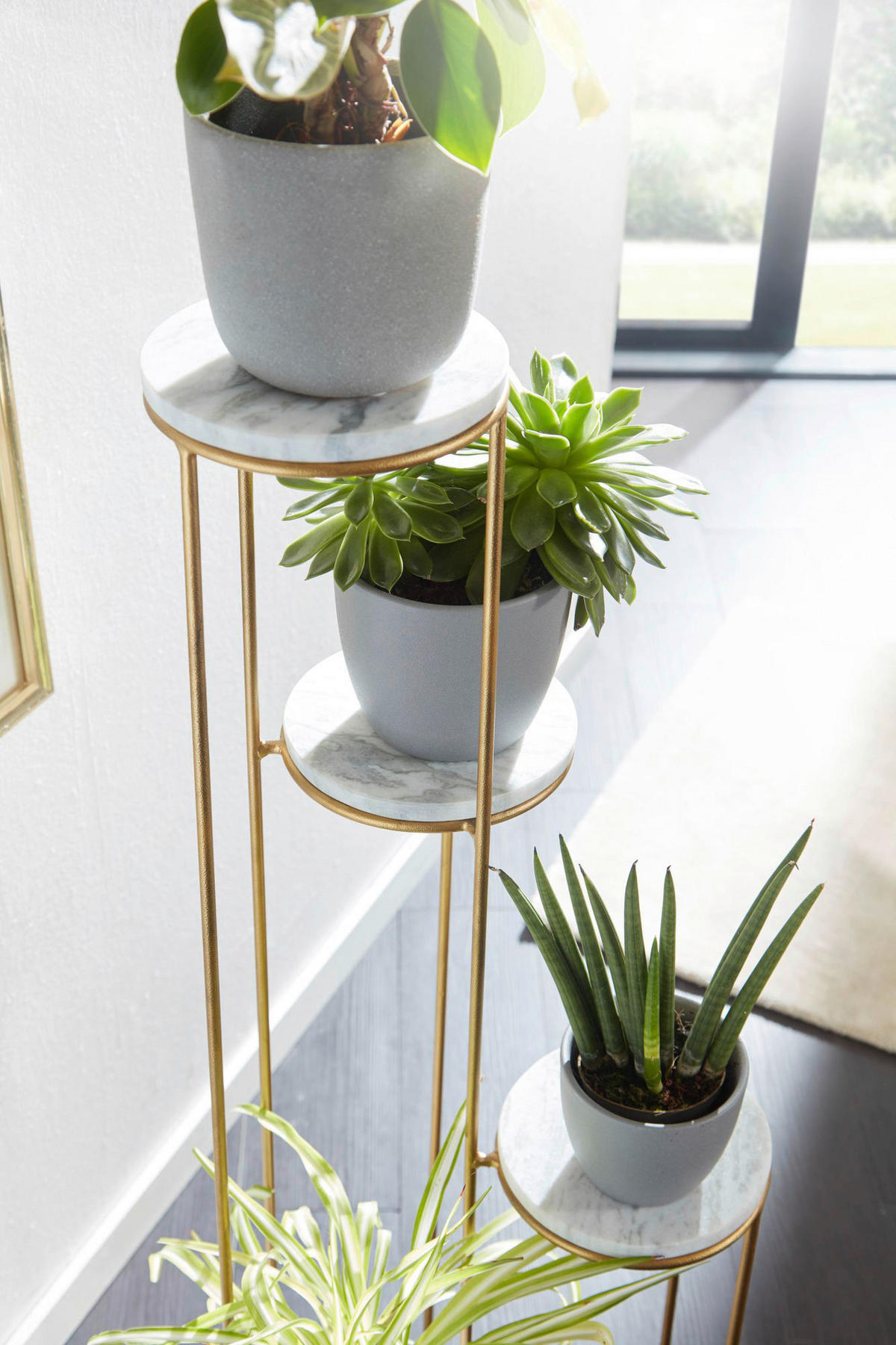 BLUMENSTÄNDER in Metall   - Goldfarben, Design, Metall (37/108/37cm) - MID.YOU