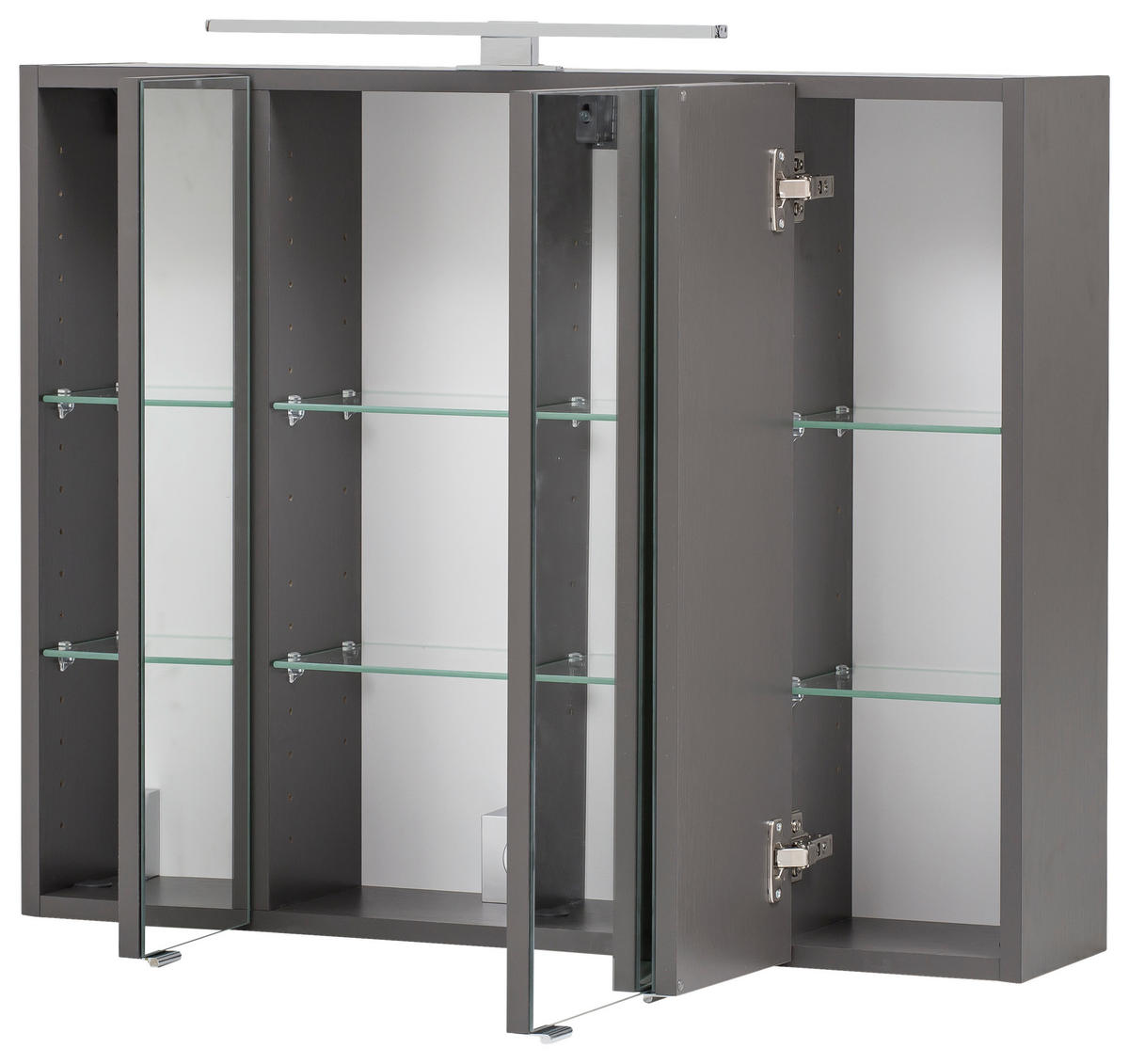 SPIEGELSCHRANK 80/64/20 cm  - Chromfarben/Graphitfarben, Konventionell, Glas/Holzwerkstoff (80/64/20cm) - Held