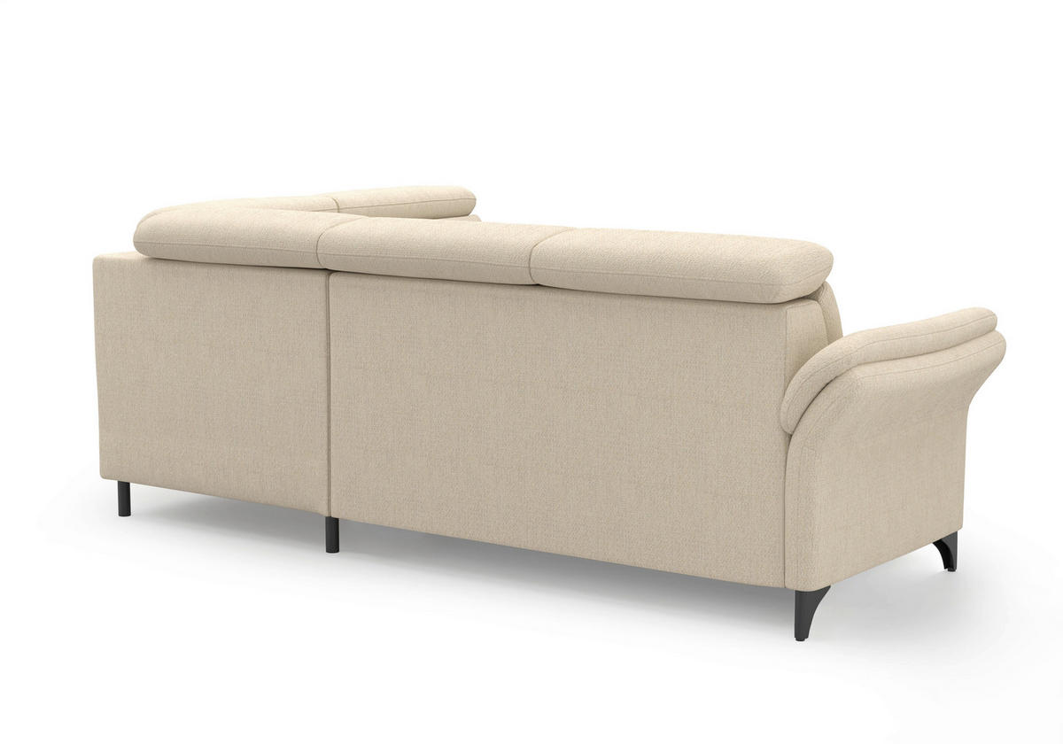 ECKSOFA Chenille Sandfarben  - Sandfarben/Schwarz, Konventionell, Textil/Metall (247/193cm) - Sit & More