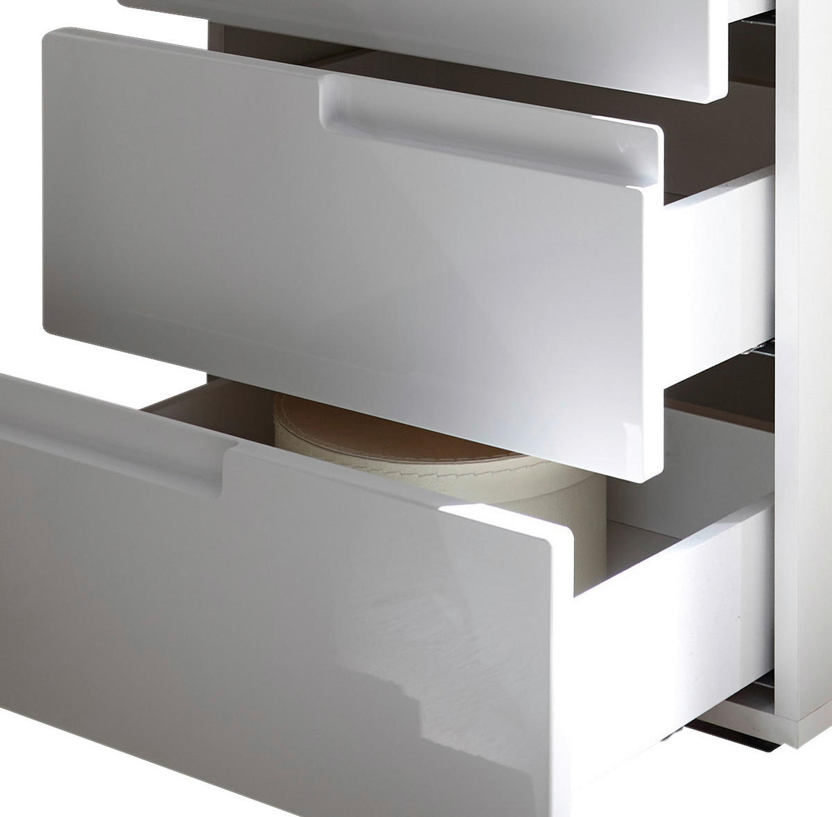 NACHTSCHRANK 46,2/60,9/40 cm  - Weiß Hochglanz/Schwarz, MODERN, Holzwerkstoff/Kunststoff (46,2/60,9/40cm)