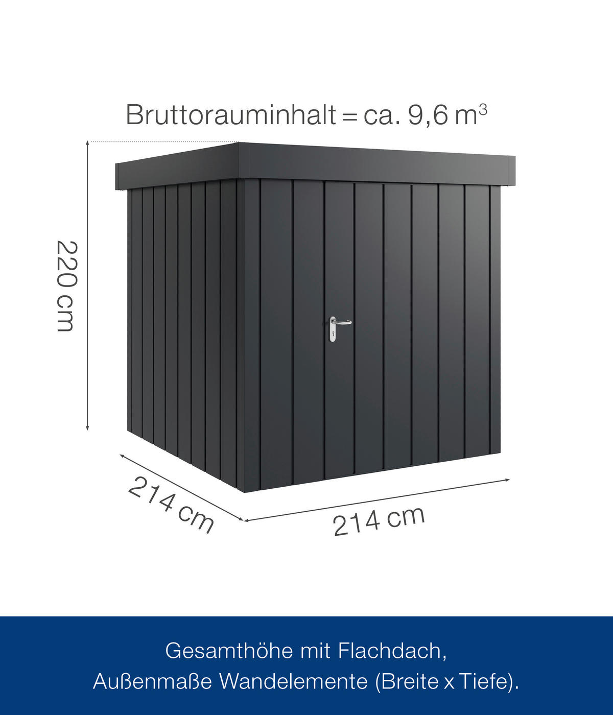 GERÄTEHAUS 229/220/229 cm  - Anthrazit, Basics, Metall (229/220/229cm) - Hörmann