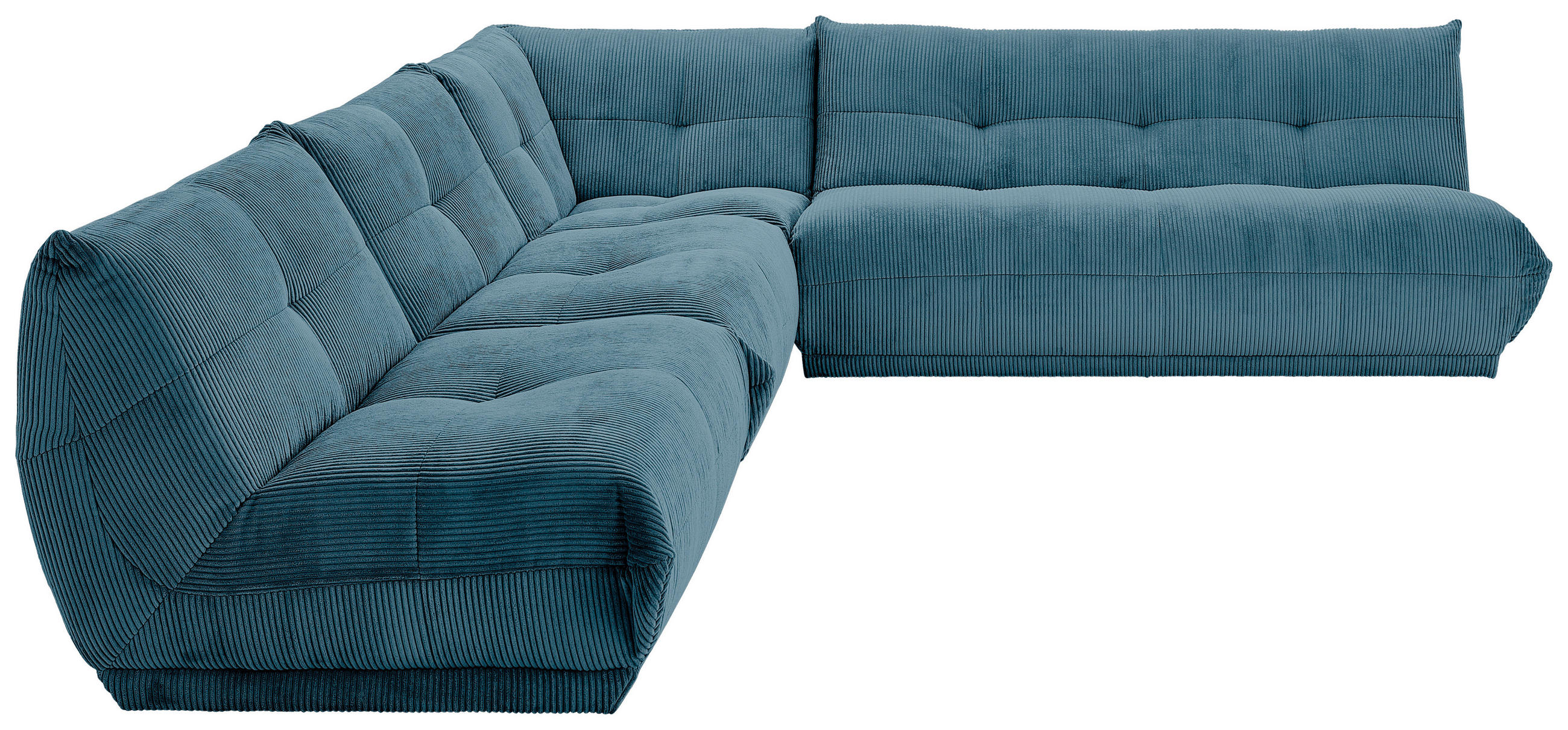 ECKSOFA in Cord Petrol  315/285 cm  - Petrol, Trend, Textil (315/285cm) - Livetastic