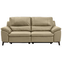 2,5-SITZER mit Relaxfunktion in Kombination Echtleder/Lederlook Greige  - Wengefarben/Greige, Design, Leder/Holz (216/97/95-151cm) - Livetastic