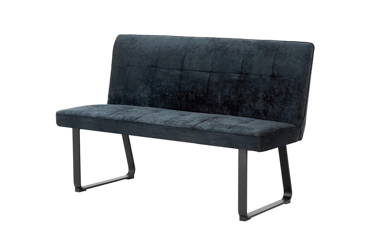 SITZBANK in Metall, Textil Dunkelgrau  - Dunkelgrau/Schwarz, MODERN, Textil/Metall (140/92/58cm) - MID.YOU