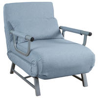 BÄDDFÅTÖLJ i flatväv blå  - blå/grå, Modern, metall/textil (64/95/78cm) - MID.YOU