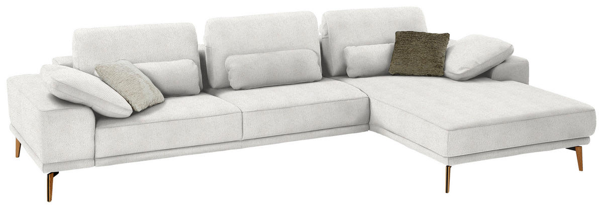 CANAPÉ D'ANGLE in Flachgewebe Weiss  - Wildeiche/Weiss, Design, Holz/Textil (334/193cm) - Niels Andersson