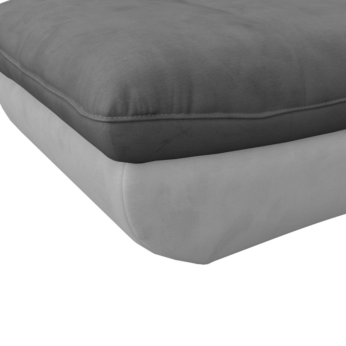 HOCKER in Textil Hellgrau, Dunkelgrau  - Dunkelgrau/Hellgrau, Modern, Kunststoff/Textil (107/75cm) - MID.YOU