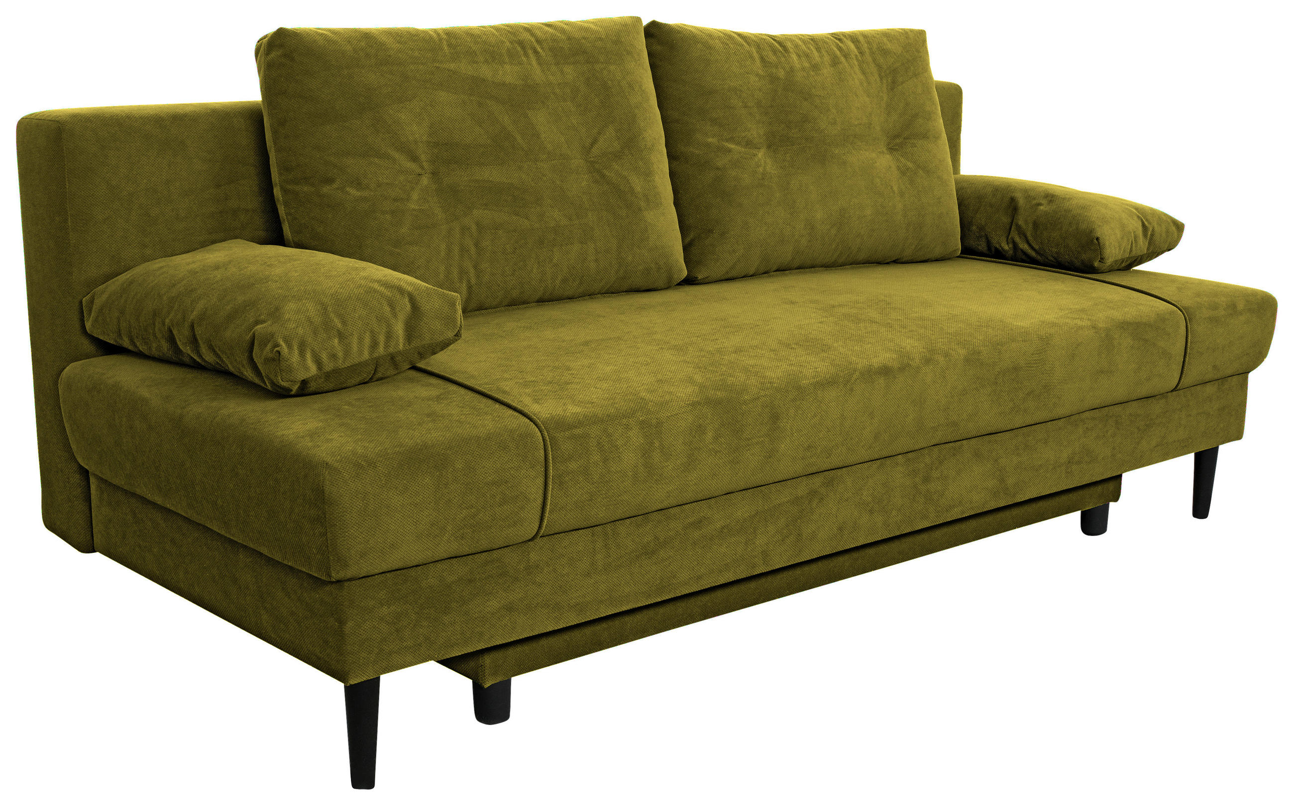 SCHLAFSOFA Webstoff Olivgrün  - Schwarz/Olivgrün, KONVENTIONELL, Holz/Kunststoff (199/88/88cm) - Carryhome