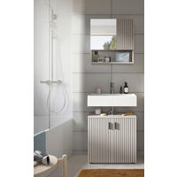BADEZIMMER 2-teilig  in 60 cm  - Kaschmir/Schwarz, Trend, Glas/Holzwerkstoff (60cm) - MID.YOU