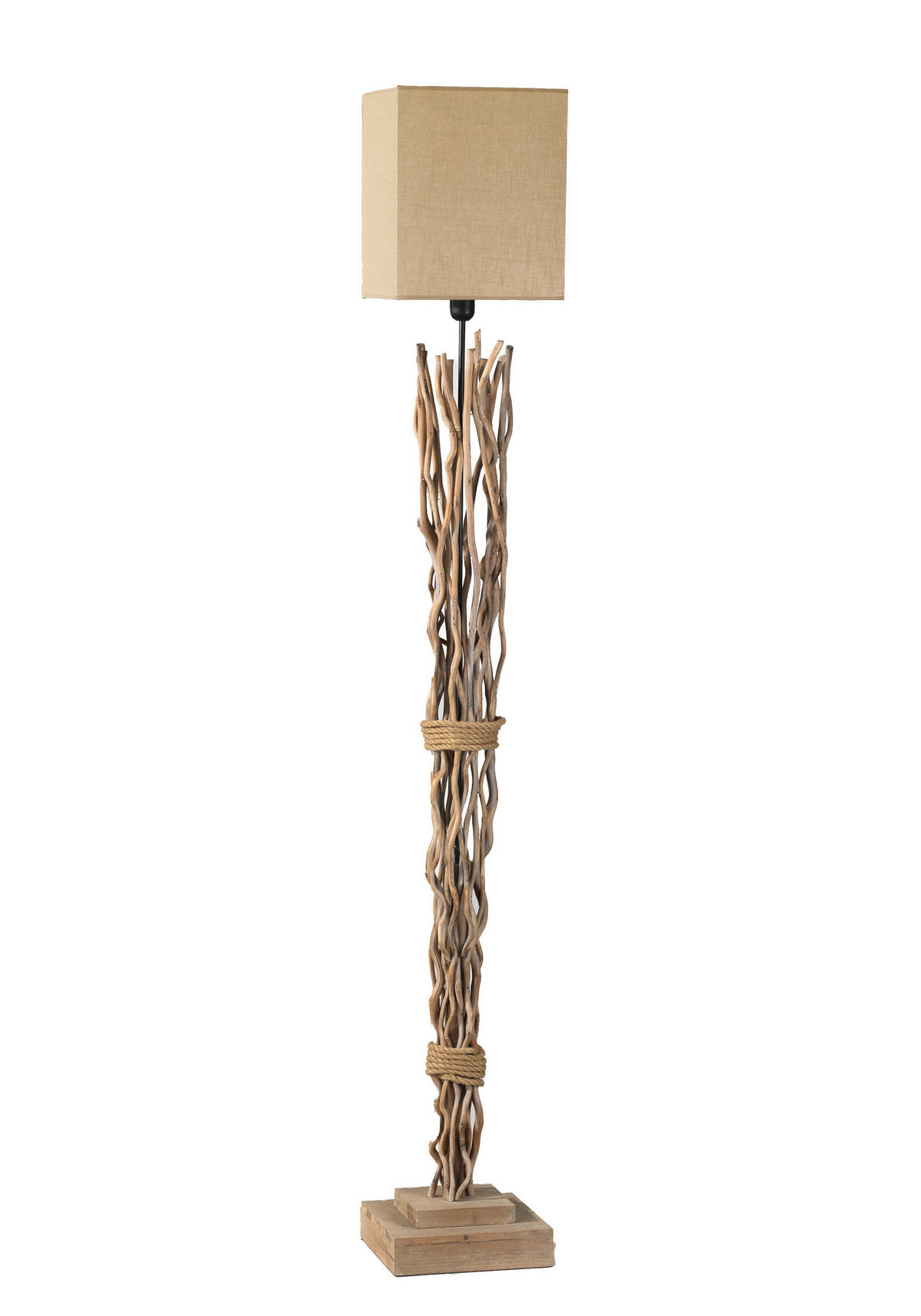 STEHLEUCHTE 35/175 cm    - Hellbraun, Natur, Holz/Textil (35/175cm)