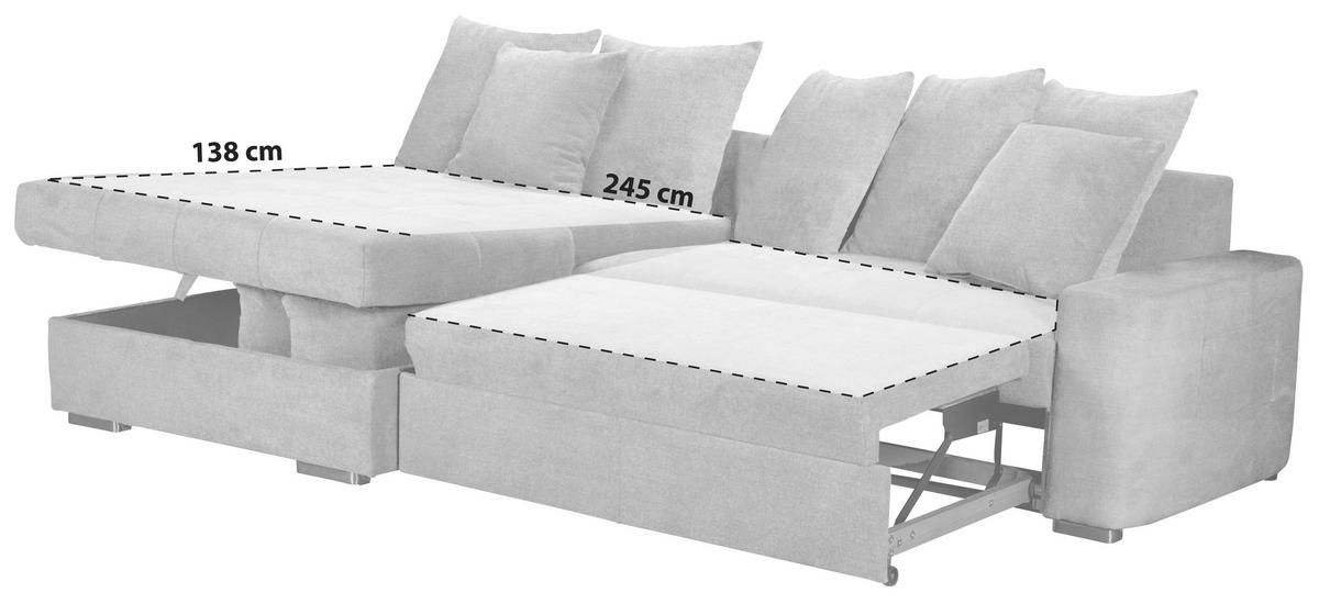 Measurements von MID.YOU ECKSOFA SALVADOR Schwarz Mikrofaser.