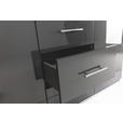 KLEIDERSCHRANK 196/219/59 cm 4-türig Anthrazit Hochglanz, Anthrazit - Anthrazit/Anthrazit Hochglanz, KONVENTIONELL, Holzwerkstoff/Metall (196/219/59cm) - Carryhome