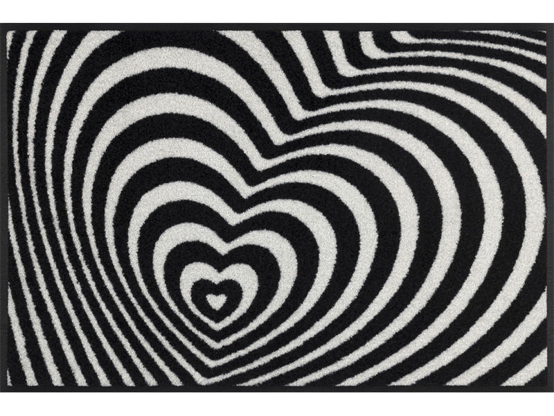 FUßMATTE  50/75 cm  Schwarz, Weiß  - Schwarz/Weiß, KONVENTIONELL, Kunststoff (50/75cm) - wash+dry