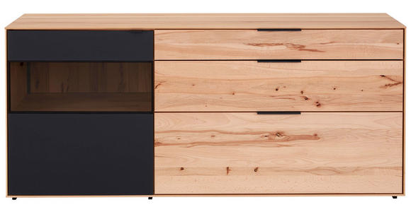 SIDEBOARD 185/81/49 cm - Anthrazit/Buchefarben, Natur, Glas/Holz (185/81/49cm) - Valnatura