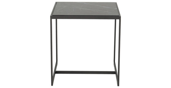 BEISTELLTISCH in Stein 45/45/49 cm - Anthrazit/Grau, Design, Stein/Metall (45/45/49cm) - Johann Jakob