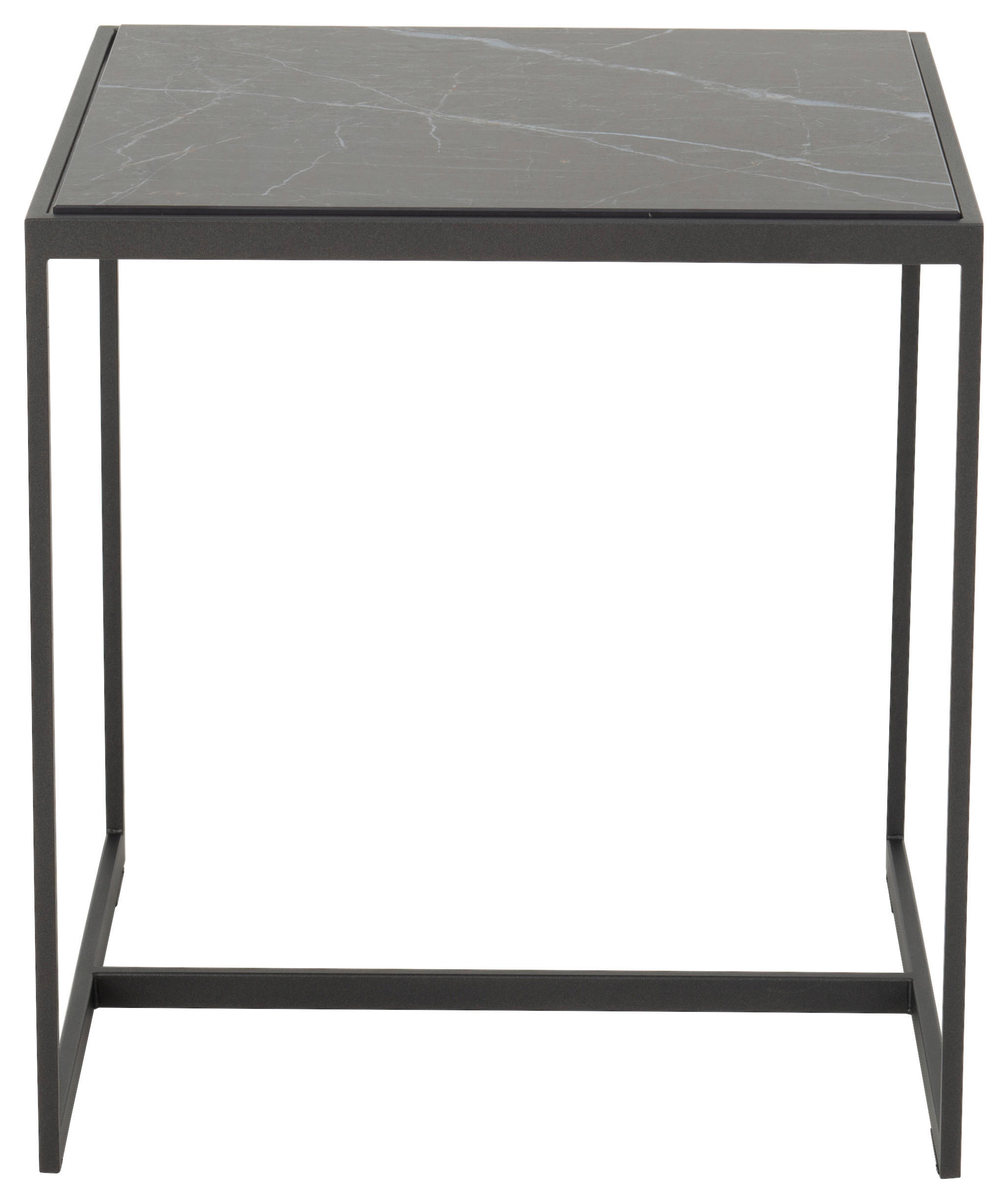 BEISTELLTISCH in Stein 45/45/49 cm  - Anthrazit/Grau, Design, Stein/Metall (45/45/49cm) - Johann Jakob