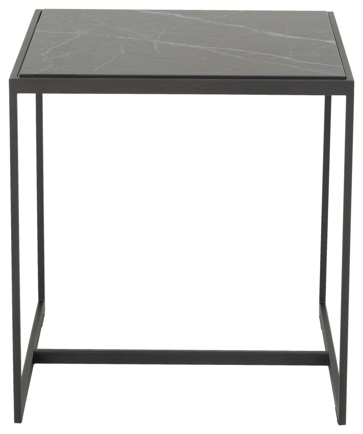 BEISTELLTISCH in Stein 45/45/49 cm  - Anthrazit/Grau, Design, Stein/Metall (45/45/49cm) - Johann Jakob