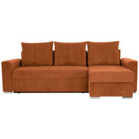 ECKSOFA links montierbar, rechts montierbar  Rostfarben Cord, Mikrofaser  - Chromfarben/Rostfarben, Design, Kunststoff/Textil (239/141cm) - Livetastic