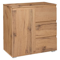 KOMÓD 80/80/40 cm  - tölgyfa színű/ezüstszínű, Konventionell, faalapú anyag (80/80/40cm) - MID.YOU