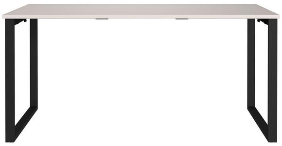 SCHREIBTISCH 160/80/75 cm, Schwarz, Kaschmir, in verschiedenen Holz-Dekoren erhältlich, justierbare Füße  - Kaschmir/Schwarz, MODERN, Holzwerkstoff/Metall (160/80/75cm) - Novel