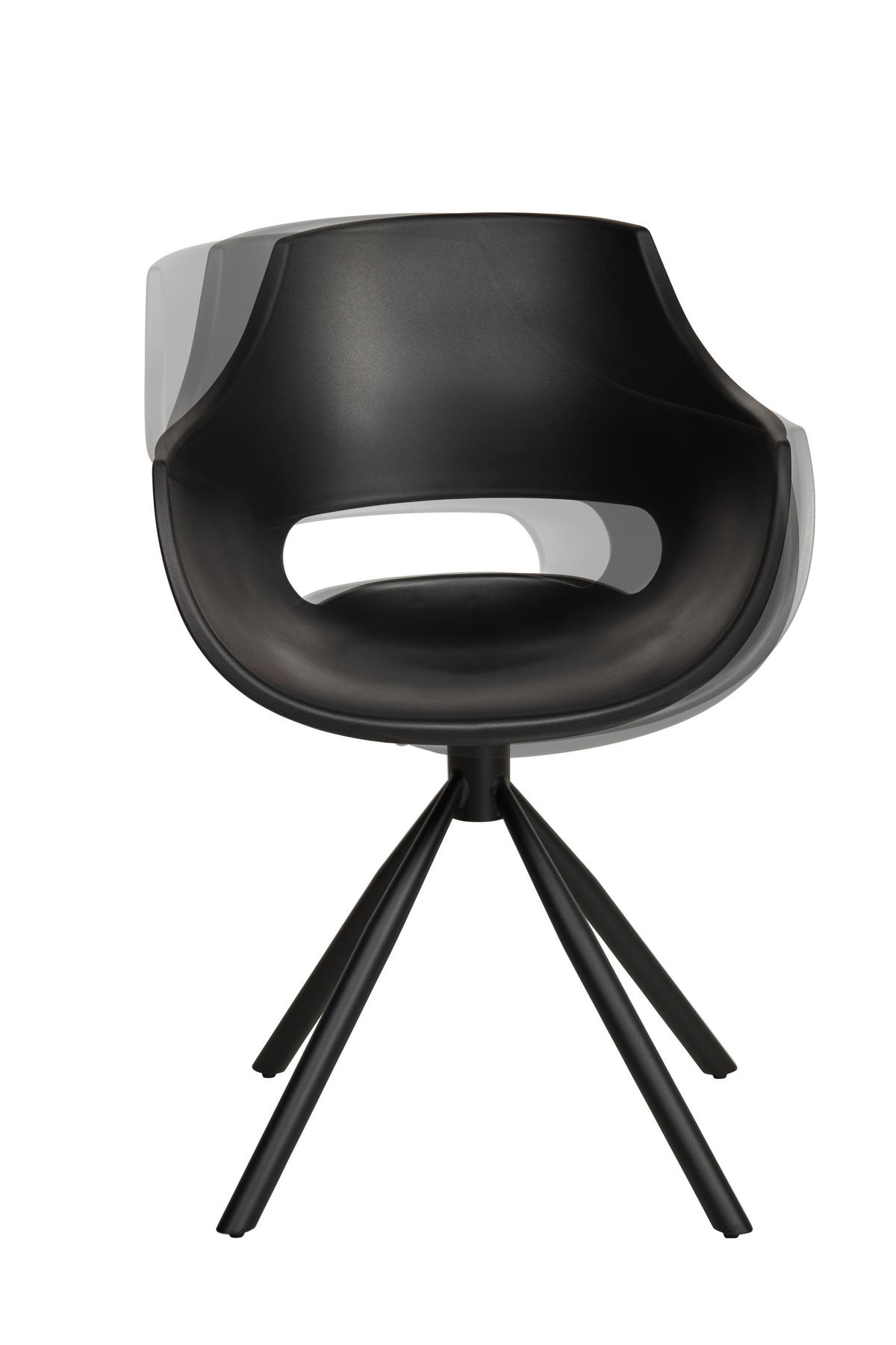 ARMLEHNSTUHL  in Eisen matt  - Schwarz, MODERN, Kunststoff/Metall (58/88/58cm) - MID.YOU