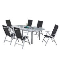 VRTNA GARNITURA Carrara  aluminij  črna  črna    - črna, Romantika, kovina/tekstil - Ambia Garden