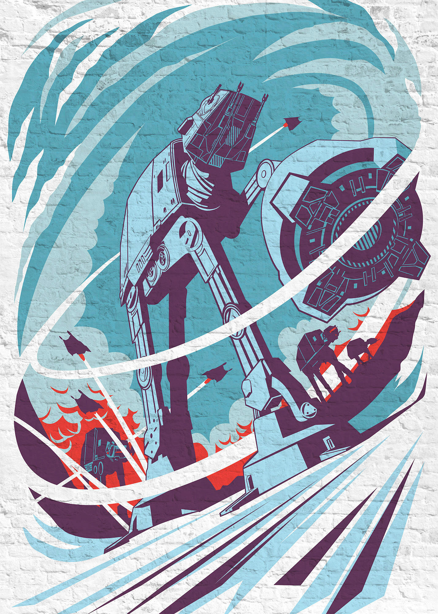 FOTOTAPETE CLASSIC CONCRETE HOTH  - Naturfarben, Design, Textil (200/280cm) - Star Wars