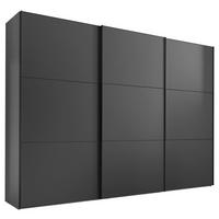 SCHWEBETÜRENSCHRANK in Anthrazit  - Anthrazit/Schwarz, Holzwerkstoff/Metall (280/222/68cm) - Moderano