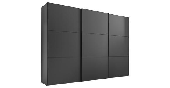 SCHWEBETÜRENSCHRANK  in Anthrazit  - Anthrazit/Schwarz, Holzwerkstoff/Metall (280/222/68cm) - Moderano