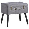 HOCKER Flachgewebe Kiefer Anthrazit, Schwarz  - Anthrazit/Schwarz, Trend, Holz/Textil (50/46/35cm) - Xora