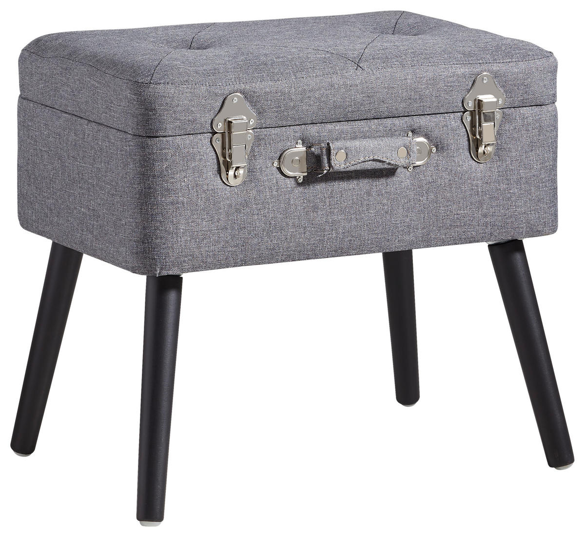 TABURETKA, drevo, textil, kompozitné drevo, 50/46/35 cm - čierna/antracitová, Trend, drevo/kompozitné drevo (50/46/35cm) - Xora