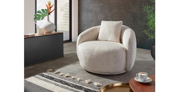 COCKTAILSESSEL Chenille Creme - Creme/Schwarz, LIFESTYLE, Textil/Metall (101/79/96cm) - Xora