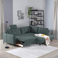 ECKSOFA in Flachgewebe, Leinenoptik Blau  - Blau/Schwarz, Design, Textil/Metall (247/208cm) - Xora