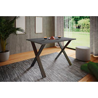 ESSTISCH 110/80/76 cm Nachbildung  Holzwerkstoff, Metall rechteckig Anthrazit, Schwarz  - Anthrazit/Schwarz, Basics, Holzwerkstoff/Metall (110/80/76cm) - MID.YOU