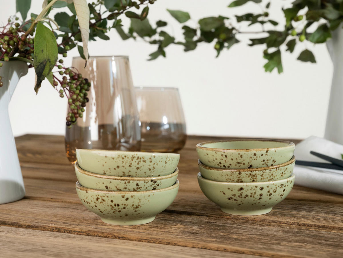 DIPSCHALENSET 8 cm  - Grün, Trend, Keramik (8cm) - Creatable
