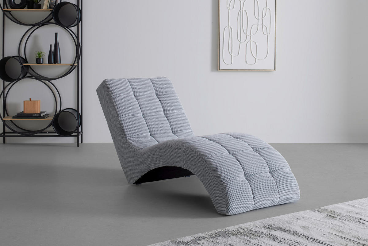 LIGGFÅTÖLJ i vävt tyg ljusgrå  - ljusgrå/svart, Modern, textil/plast (68/80/167cm) - MID.YOU