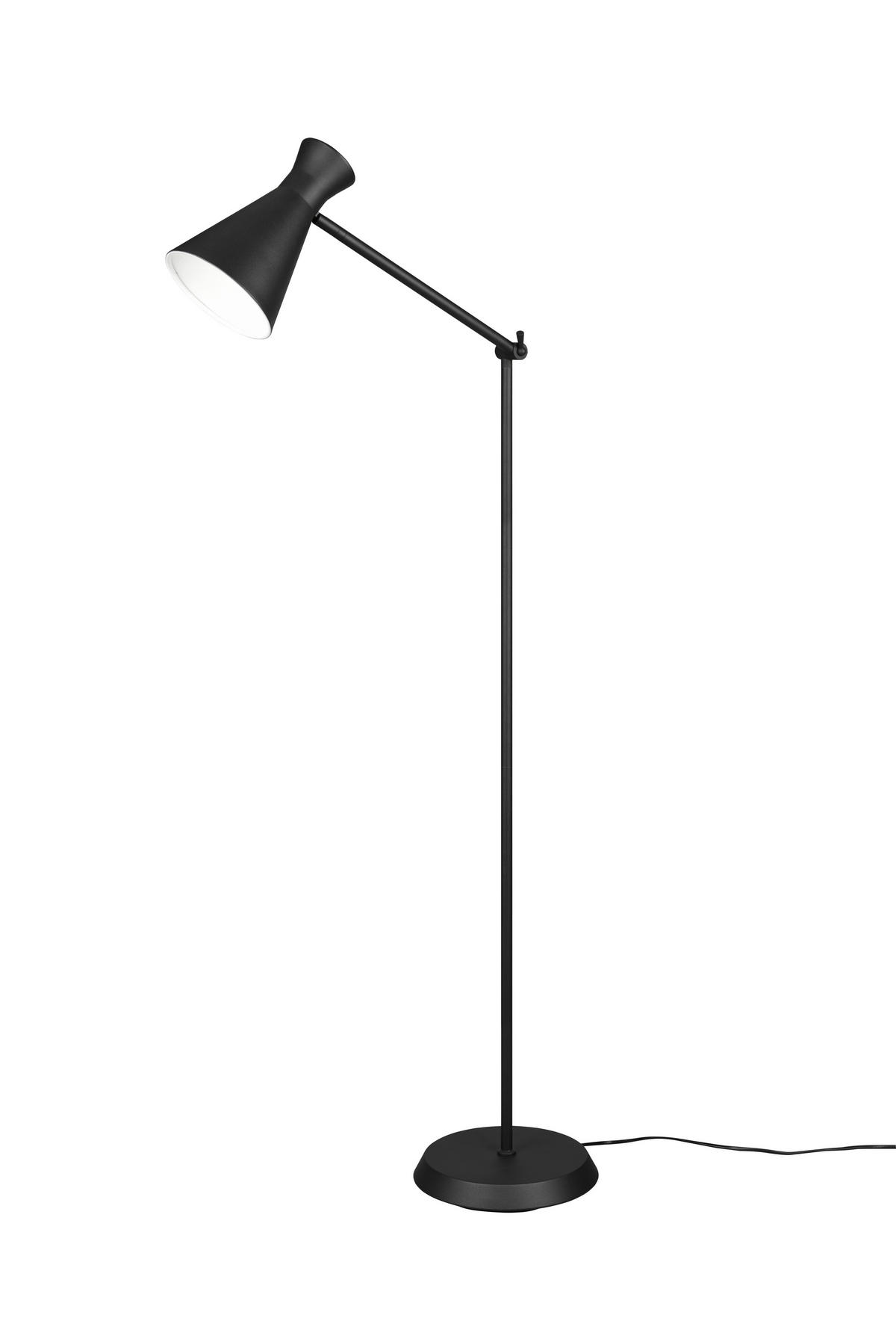 STEHLEUCHTE - Schwarz, Konventionell, Metall (48,8/25/150cm)