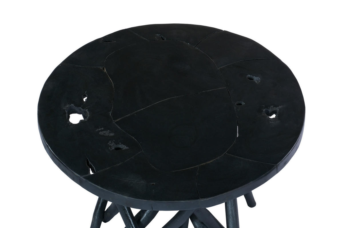 BEISTELLTISCH in Holz 60/60/40 cm  - Schwarz, Natur, Holz (60/60/40cm) - Kayoom